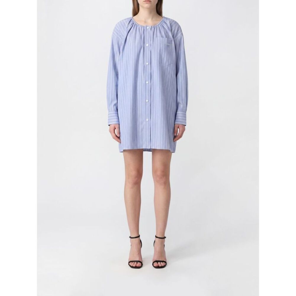 Alexander Wang Women Alexander Wang Striped Cotton Poplin Mini Shirt Dress